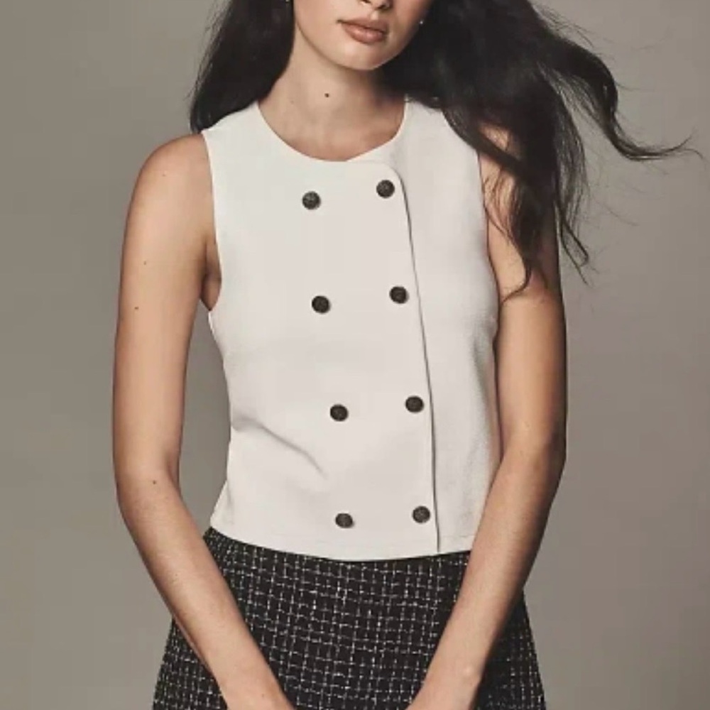 Dolan White Top with Black Accents